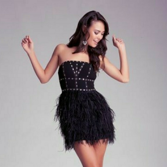 black feather dress
